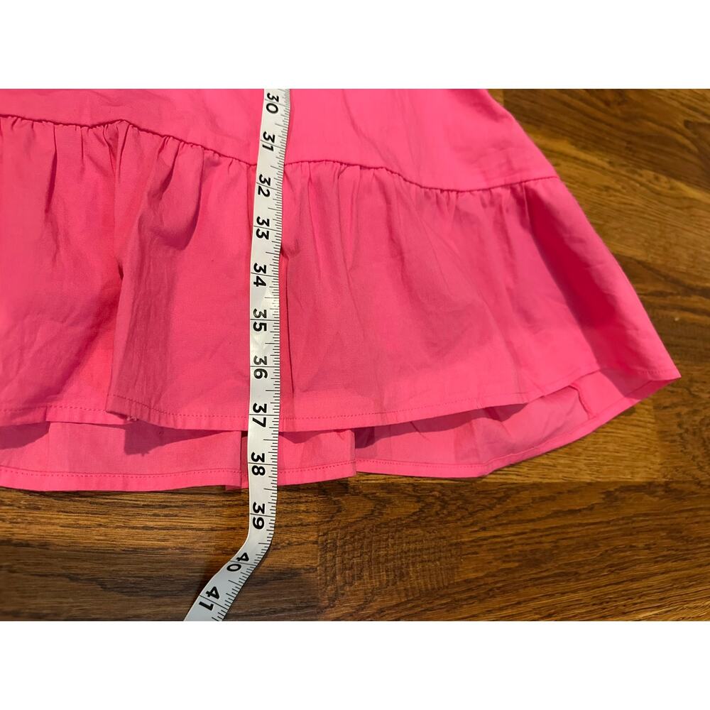 WAYF Puff Sleeve Cutout Mini Dress Hot Pink Women’s XL Cotton Statement Dress - Picture 10 of 10